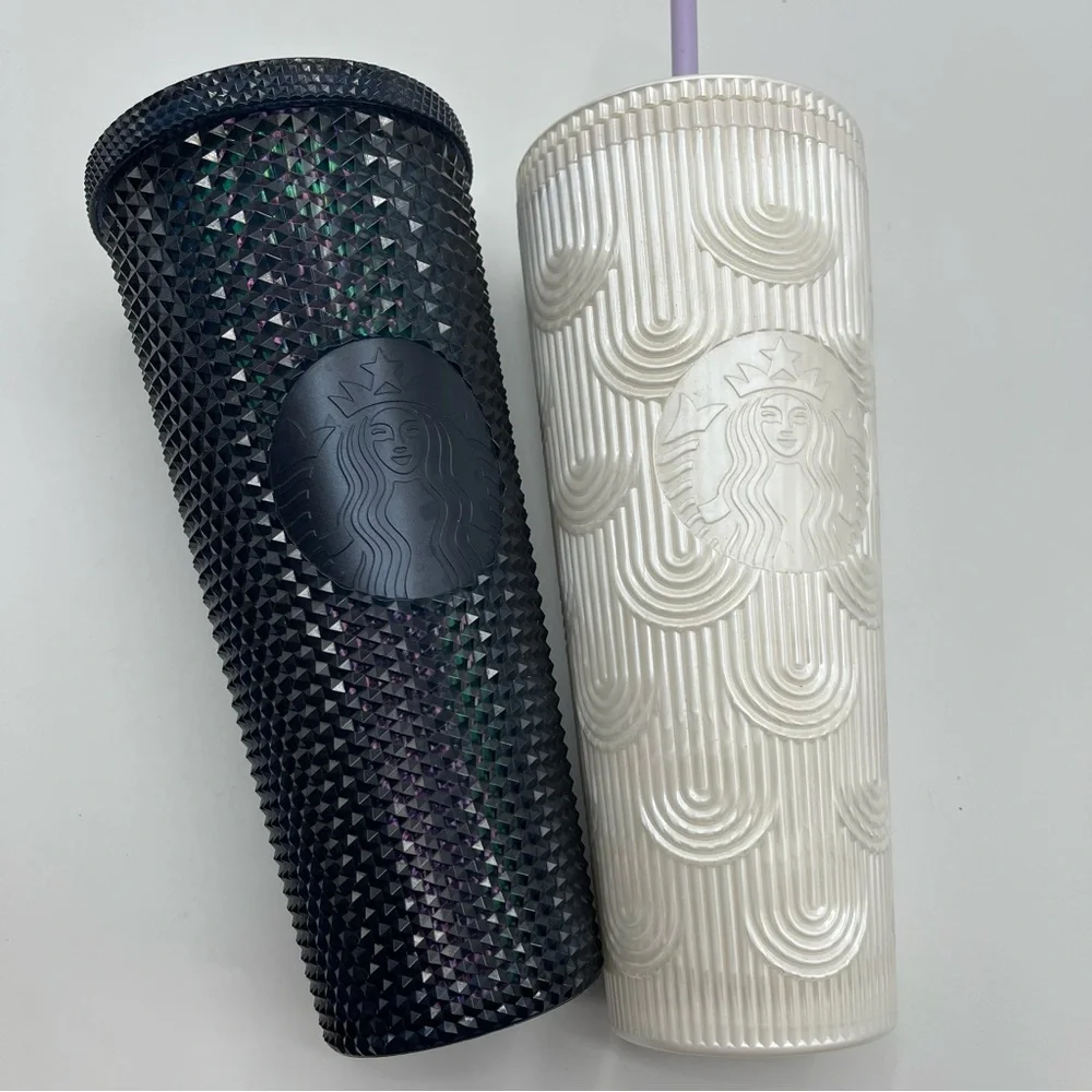Starbucks Tumbler Cup Lot Christmas White Black